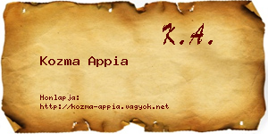 Kozma Appia névjegykártya